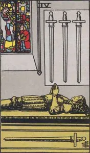 Four of Swords, classic RWS illustration