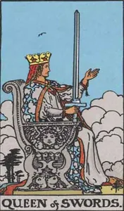 Queen of Swords, classic RWS illustration