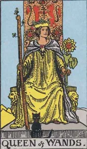 Queen of Wands, classic RWS illustration
